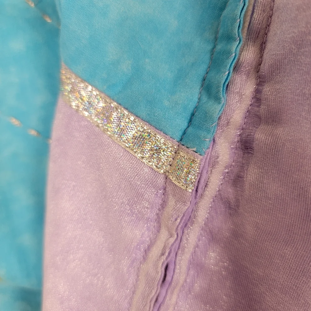Hand Crafted Aqua & Purple Kids Mermaid Costume Beautifully Made XS- S